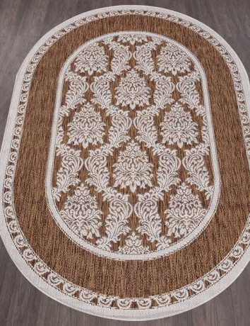 Ковёр VEGAS-S001-BROWN-CREAM-OVAL
