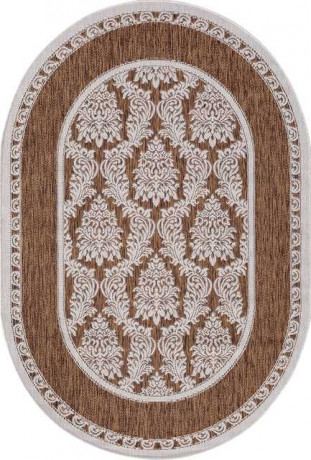 Ковёр VEGAS-S001-BROWN-CREAM-OVAL