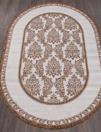 Ковёр VEGAS-S001-CREAM-BROWN-OVAL