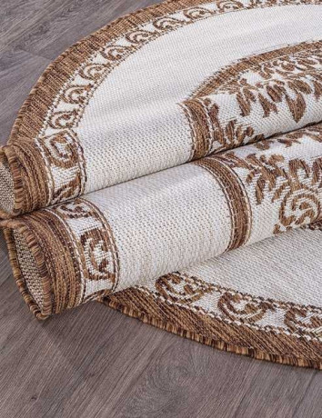 Ковёр VEGAS-S001-CREAM-BROWN-OVAL
