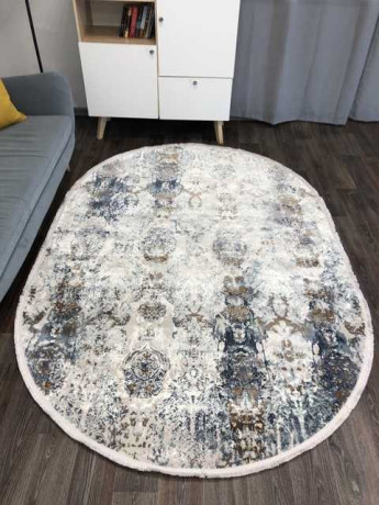 Турецкий ковер DOKU-9354H-BLUE-CREAM-OVAL