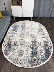 Турецкий ковер DOKU-9354H-BLUE-CREAM-OVAL