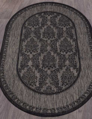 Ковёр VEGAS-S001-D-GRAY-BLACK-OVAL