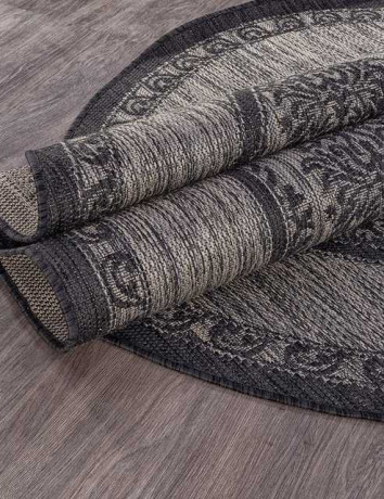 Ковёр VEGAS-S001-D-GRAY-BLACK-OVAL