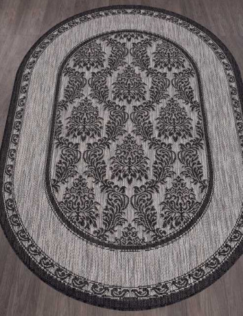 Ковёр VEGAS-S001-GRAY-BLACK-OVAL