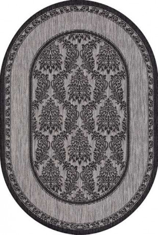 Ковёр VEGAS-S001-GRAY-BLACK-OVAL