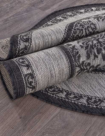 Ковёр VEGAS-S001-GRAY-BLACK-OVAL