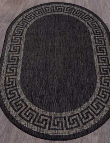 Ковёр VEGAS-S002-BLACK-OVAL