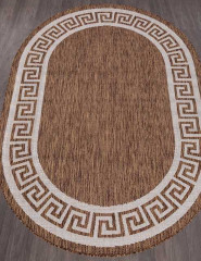 Ковёр VEGAS-S002-BROWN-CREAM-OVAL