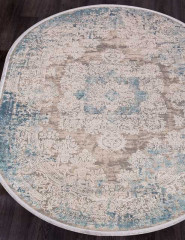 Турецкий ковер BIBLOS-9304-BEIGE-BLUE-OVAL