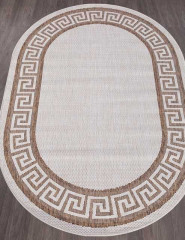 Ковёр VEGAS-S002-CREAM-BROWN-OVAL
