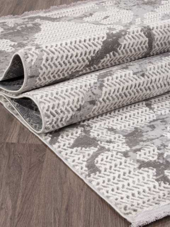 Турецкий ковер ALANYA-22565A-WHITE-GREY-SHR-STAN