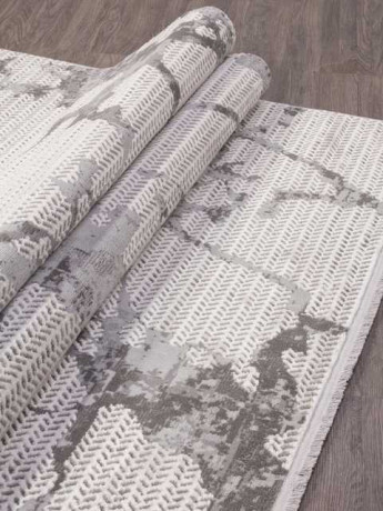 Турецкий ковер ALANYA-22565A-WHITE-GREY-SHR-STAN