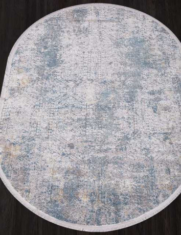 Турецкий ковер AJMAL-LP-257-CREAM-TURQUOISE-OVAL