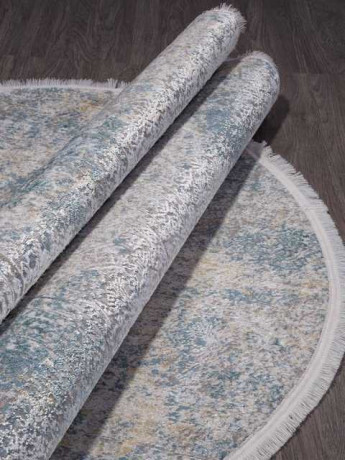Турецкий ковер AJMAL-LP-257-CREAM-TURQUOISE-OVAL