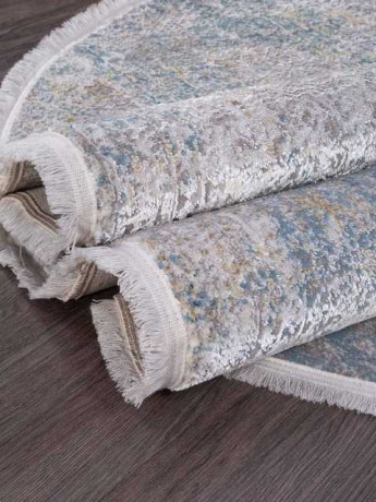 Турецкий ковер AJMAL-LP-257-CREAM-TURQUOISE-OVAL