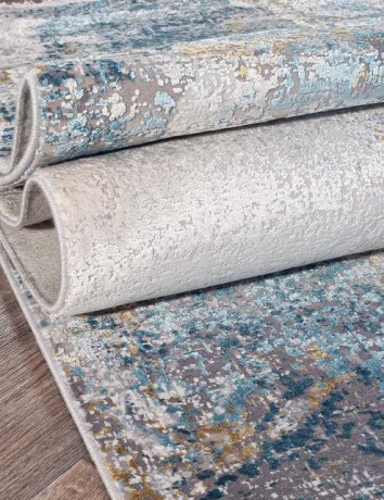 Турецкий ковер OLIMPOS-M456B-CREAM-BLUE-OVAL