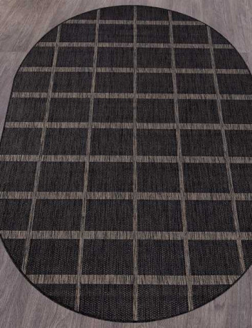 Ковёр VEGAS-S004-BLACK-OVAL