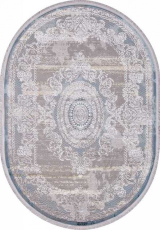 Турецкий ковер AJMAL-LP-289-CREAM-TURQUOISE-OVAL