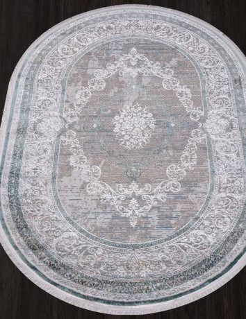 Турецкий ковер AJMAL-LP-292-CREAM-TURQUOISE-OVAL