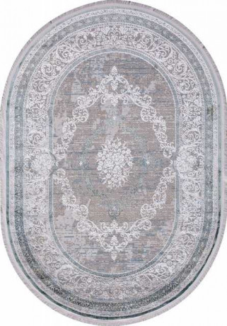 Турецкий ковер AJMAL-LP-292-CREAM-TURQUOISE-OVAL