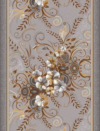 Дорожка паласная ''Букет Этюд Серый''