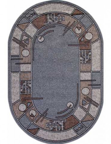 Ковёр SIERRA ALBINA-3-BLUE-BROWN-OVAL