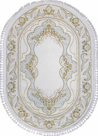 Турецкий ковер HUNKAR-08075A-BLUE-GOLD-OVAL