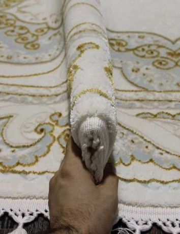 Турецкий ковер HUNKAR-08075A-BLUE-GOLD-OVAL