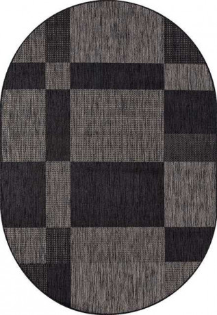 Ковёр VEGAS-S005-D-GRAY-BLACK-OVAL