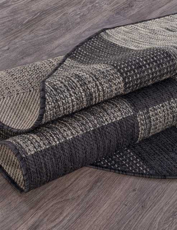 Ковёр VEGAS-S005-D-GRAY-BLACK-OVAL