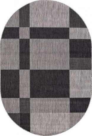 Ковёр VEGAS-S005-GRAY-BLACK-OVAL