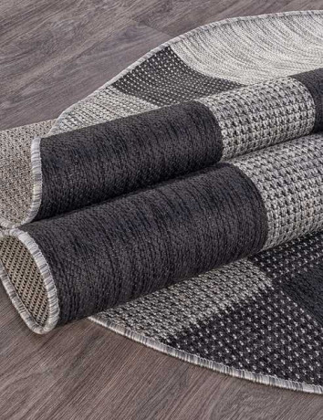 Ковёр VEGAS-S005-GRAY-BLACK-OVAL