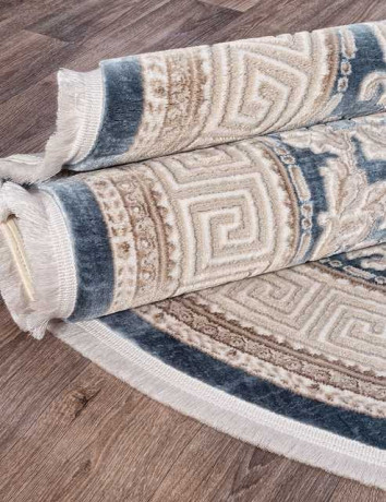 Турецкий ковер STAR-P0384-D-BLUE-D-BLUE-OVAL