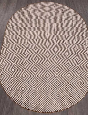 Ковёр VEGAS-S006-CREAM-BROWN-OVAL