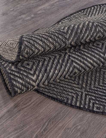 Ковёр VEGAS-S006-D-GRAY-BLACK-OVAL