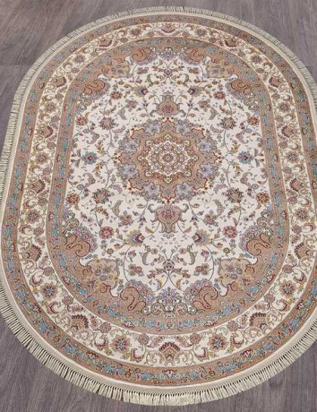 Ковёр ARAVIA-D158-CREAM-BLUE-OVAL