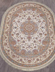 Ковёр ARAVIA-D158-CREAM-BLUE-OVAL