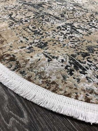 Турецкий ковер DOKU-9338B-GREY-BROWN-OVAL