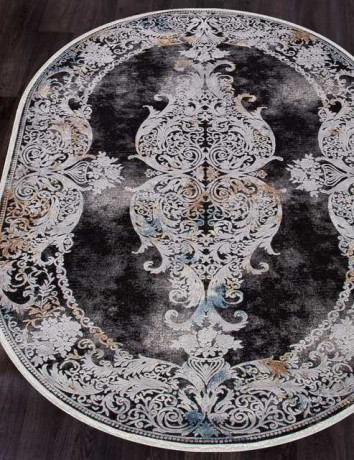 Турецкий ковер ERVA-18131-GRAY-BLACK-OVAL