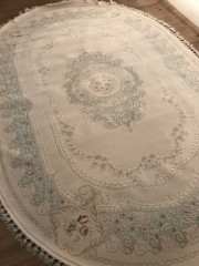 Турецкий ковер HUNKAR-7976-BEYAZ-BEYAZ-OVAL