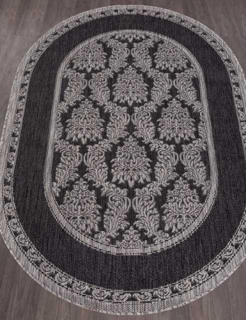 Ковёр VEGAS-S001-BLACK-GRAY-OVAL