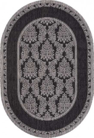 Ковёр VEGAS-S001-BLACK-GRAY-OVAL