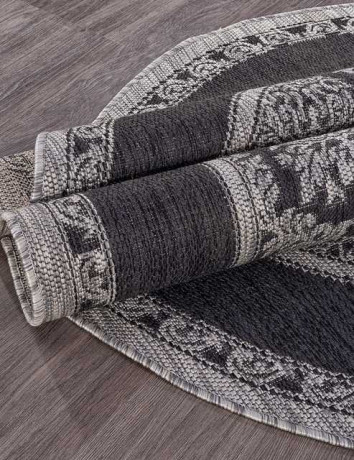 Ковёр VEGAS-S001-BLACK-GRAY-OVAL
