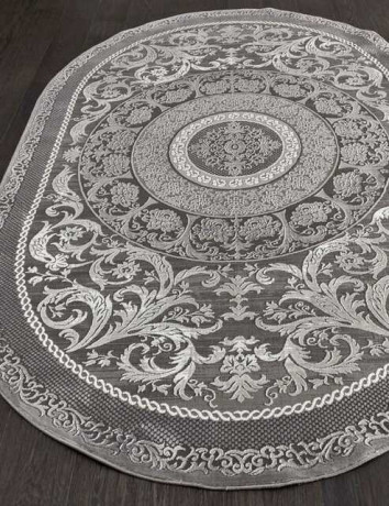 Турецкий ковер QUANTUM-03006G-GREY-GREY-OVAL
