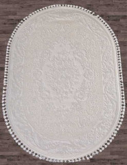 Турецкий ковер HUNKAR-8006-WHITE-WHITE-OVAL