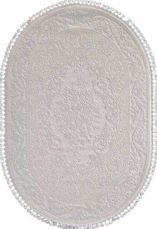 Турецкий ковер HUNKAR-8006-WHITE-WHITE-OVAL