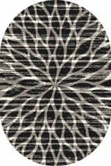 Овальный ковер PLATINUM T626 BLACK-GRAY